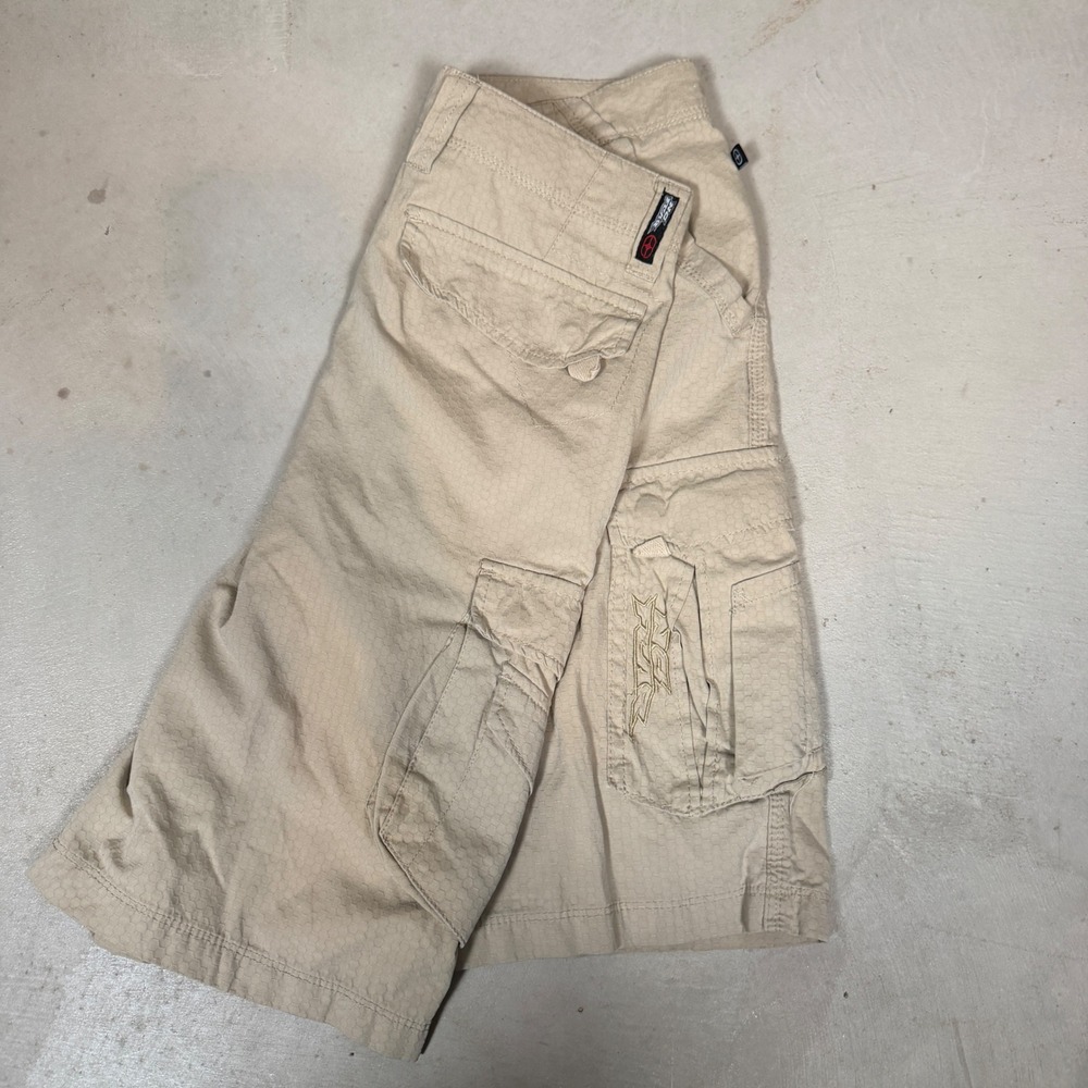 No Fear Mens Khaki Honeycomb Ripstop Cargo Shorts Size 29 Vintage Skater Y2K